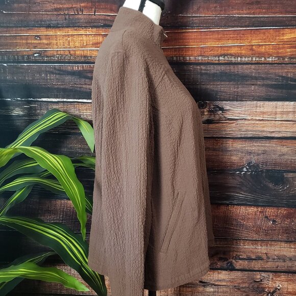 NWOT Orvis Medium Lightweight Full Zip Jacket Rayon Crepe Textured Bungee Waist - Picture 5 of 12